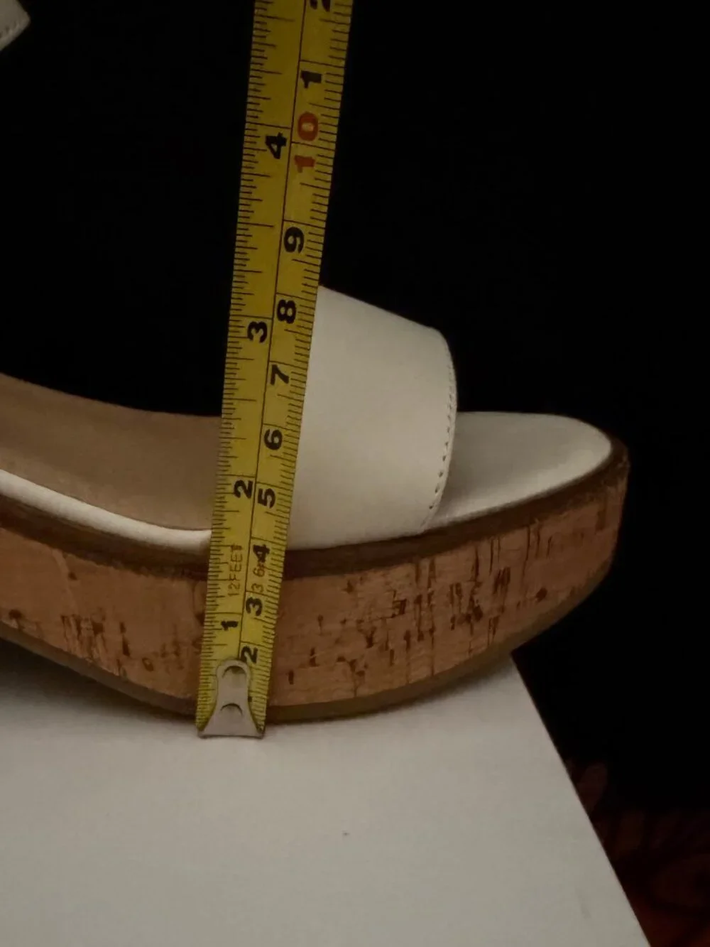 Calvin Klein Isleen 3 ankle strap platform wedge  in Ivory/Cream 6.5M